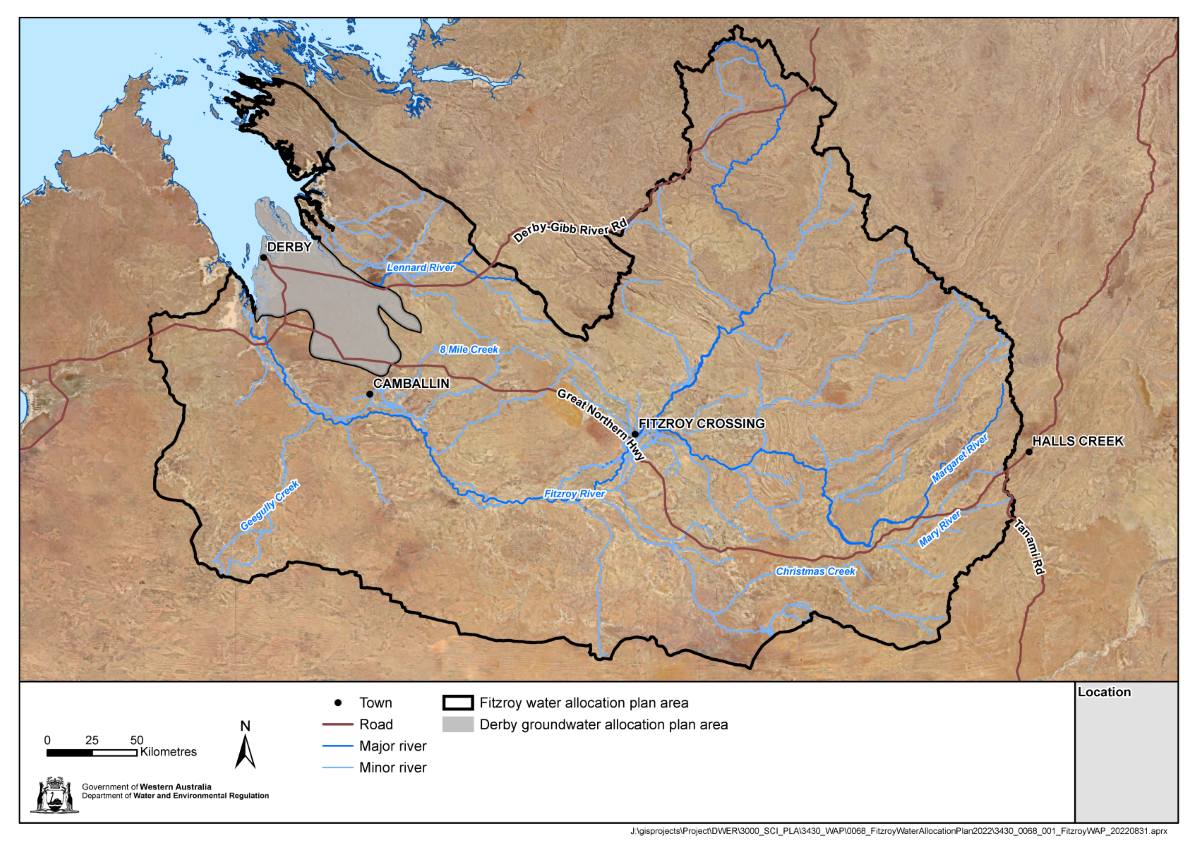 Map of the Fitzroy water allocation plan area