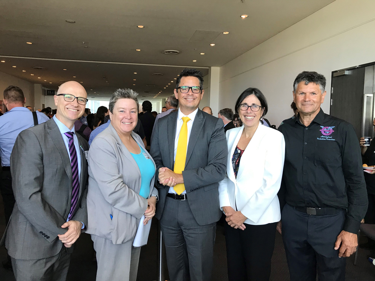 Minister for Finance Ben Wyatt, and others attending the Aboriginal Business Expo 2020, see caption below.