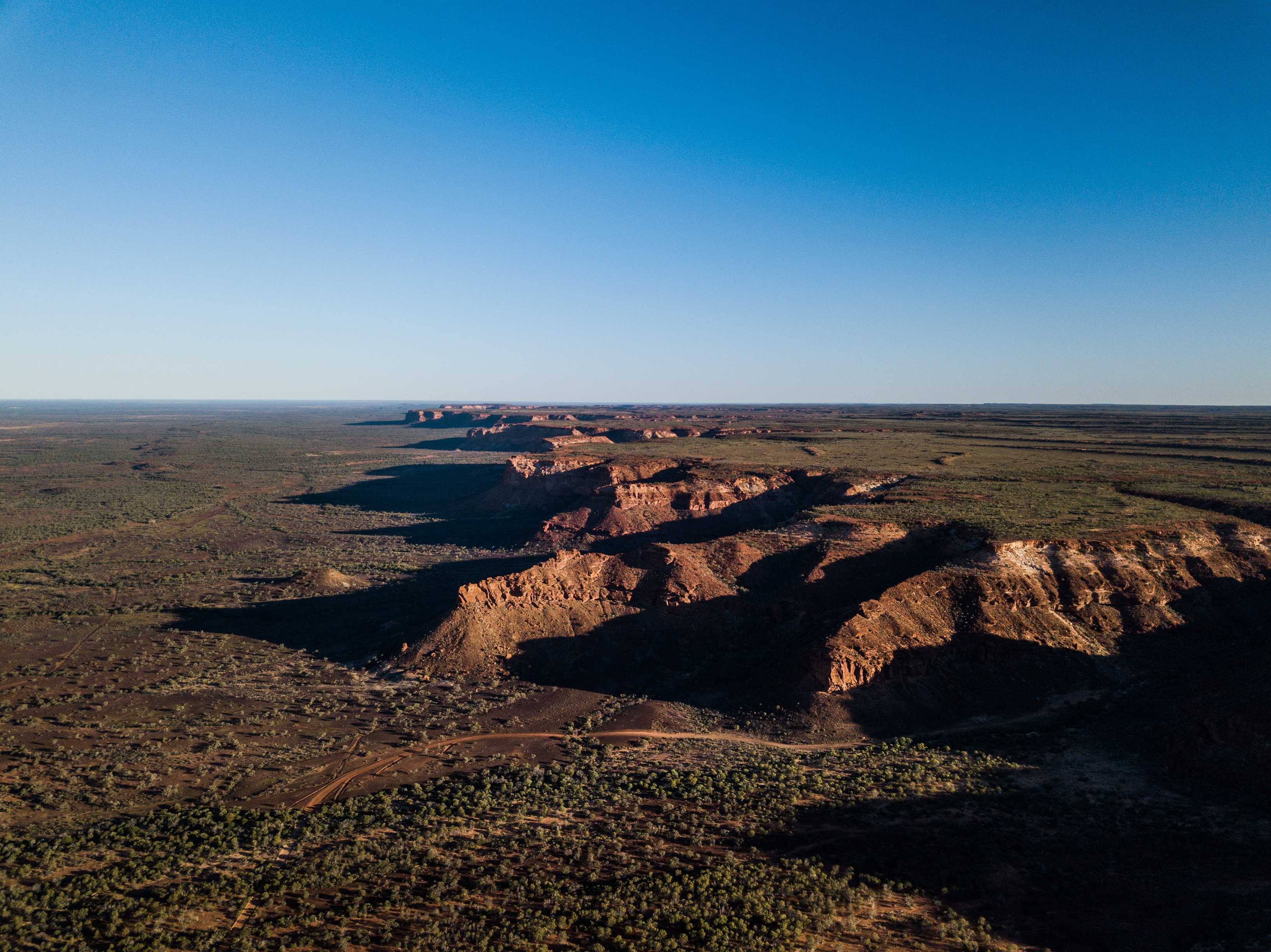 Aerial view of a mountain range in the Gascoyne region.