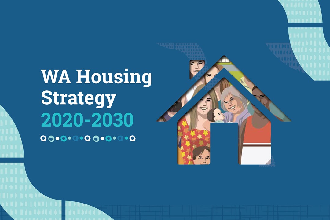 Banner text which reads "WA Housing Strategy 2020 to 2030"