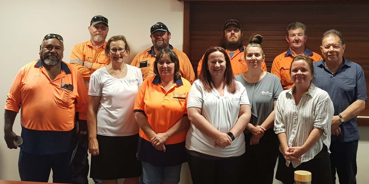 Trainer Stephen Goodall with training group in Mullewa