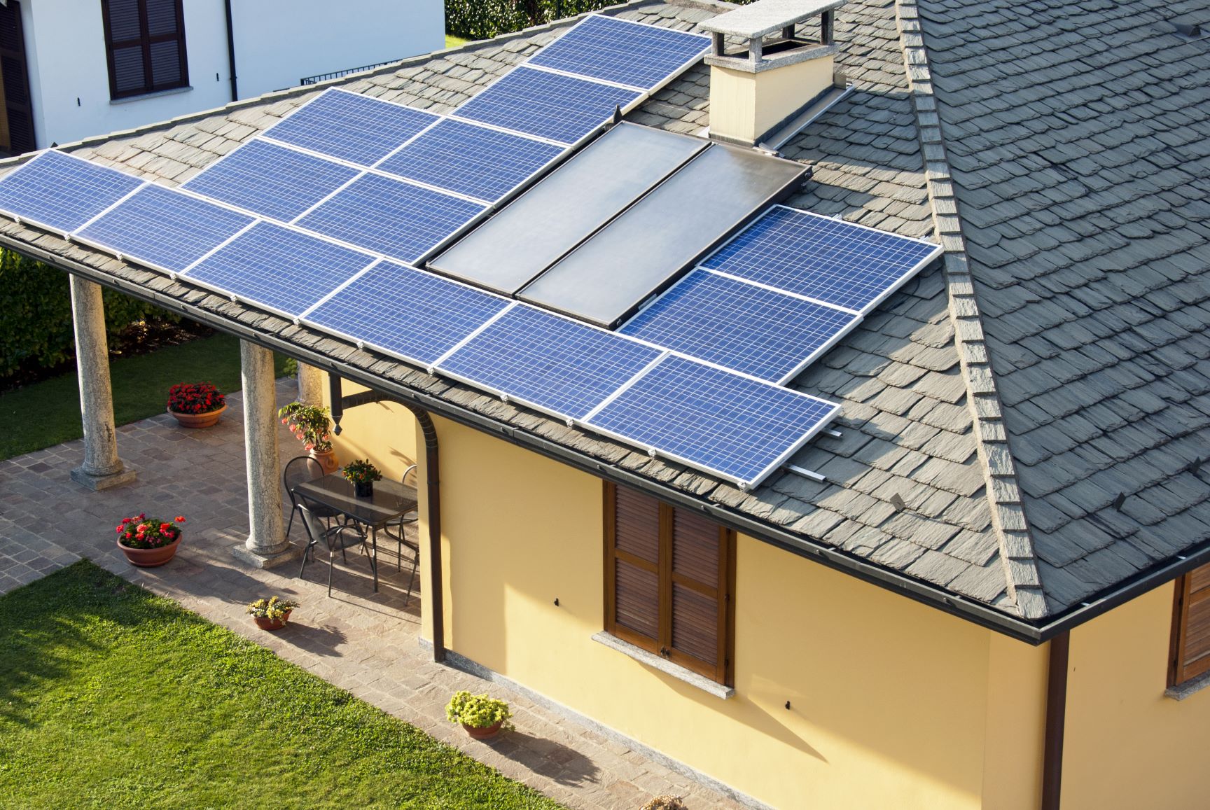 House with solar panel