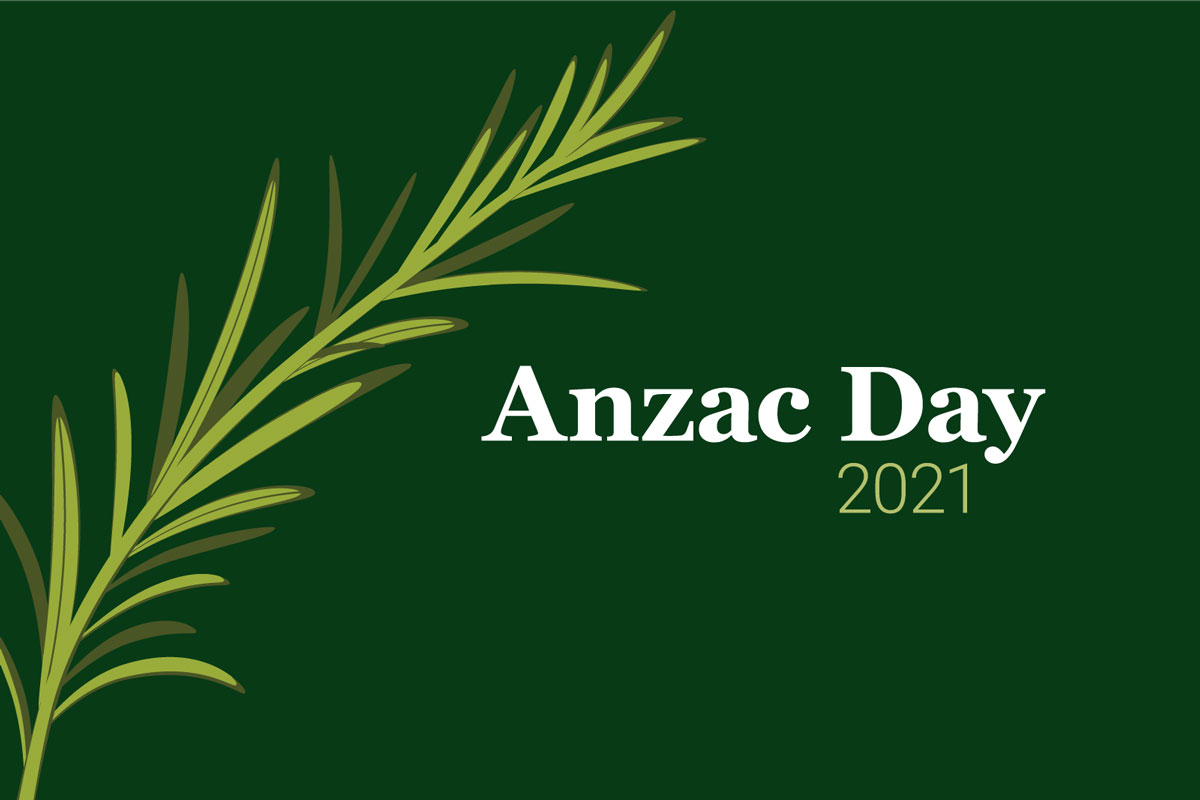 Image banner which reads Anzac Day 2021.