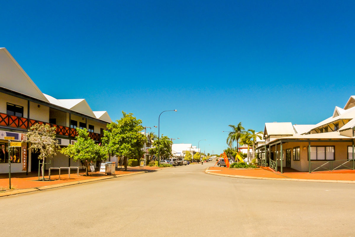 View of a street in Broome, Western Australia.