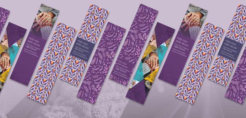 Images of various World Elder Abuse Awareness Day bookmarks