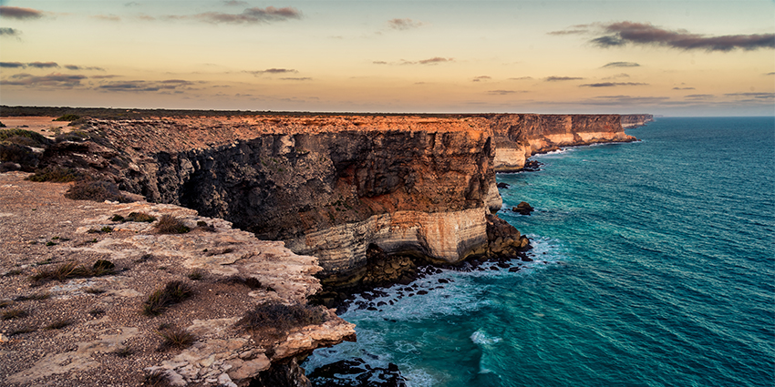 Rugged cliffs and the ocean