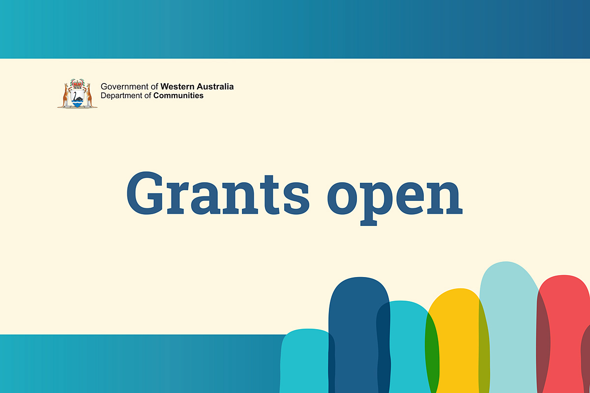 Banner text which reads Grants open.