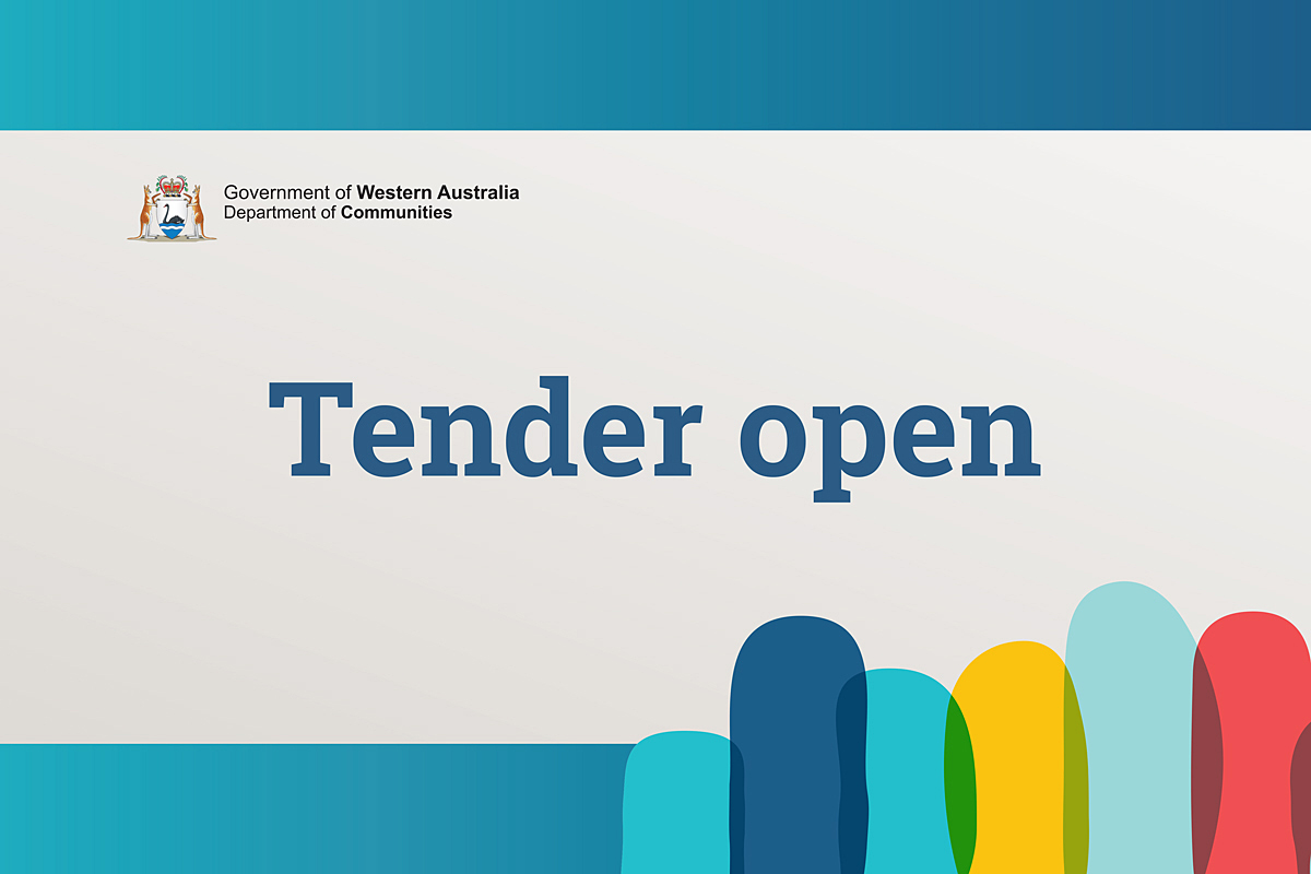 Banner text which reads tender open.