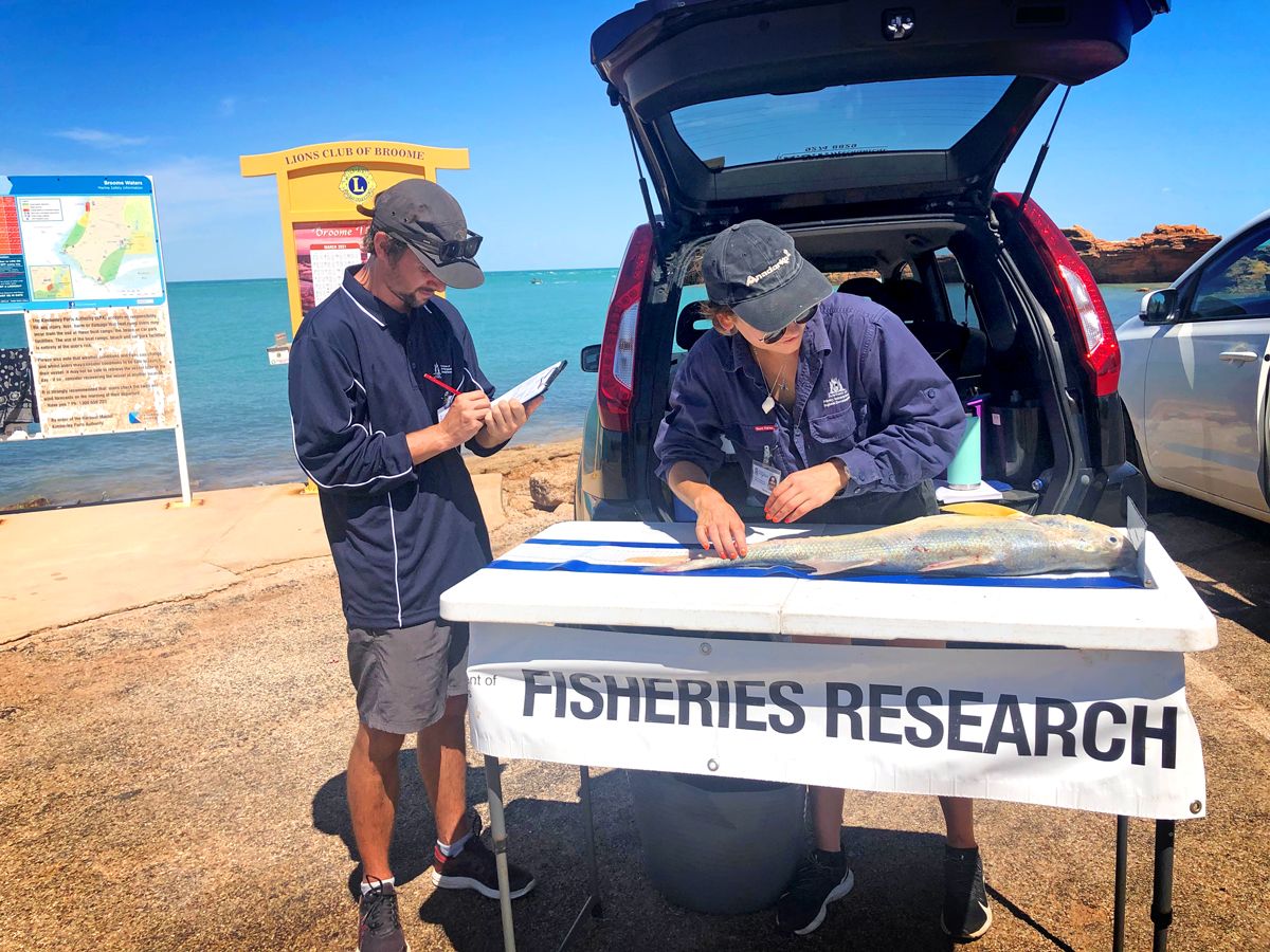 DPIRD researchers in Broome for Recreational Boat Fishing Survey