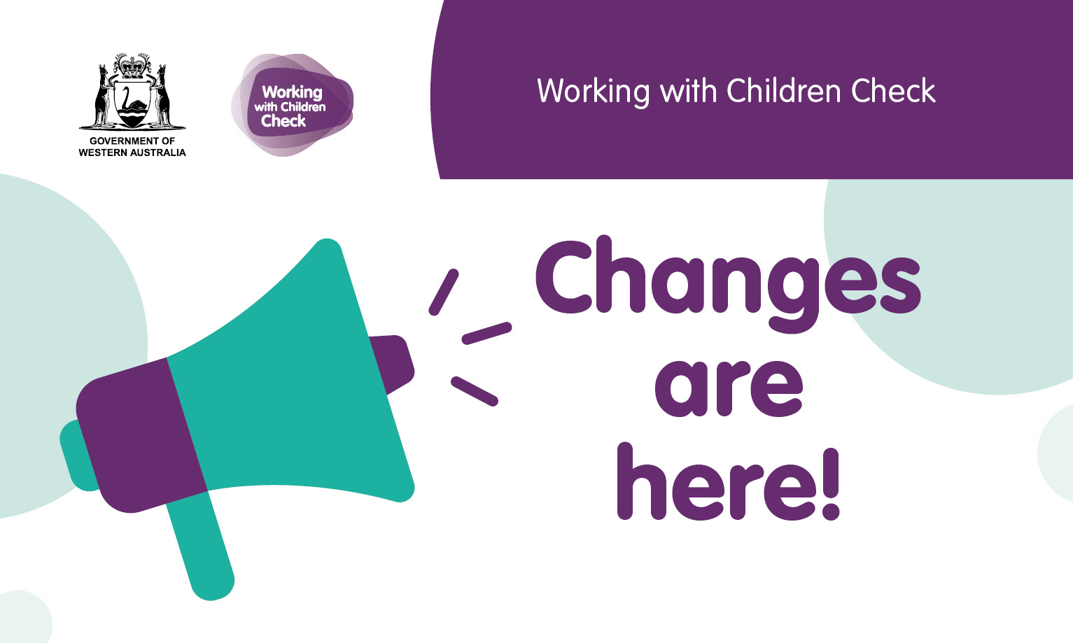 Banner reading Working with Children Check changes are here