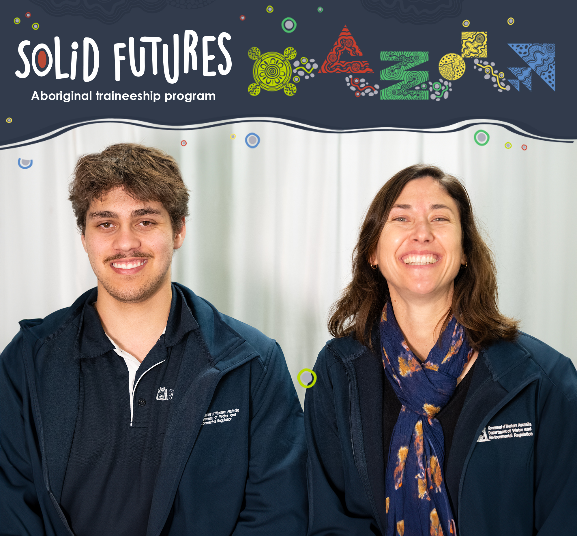 Solid Futures graduate Taadj and his supervisor Rachael Duffield from DEWR's Albany office