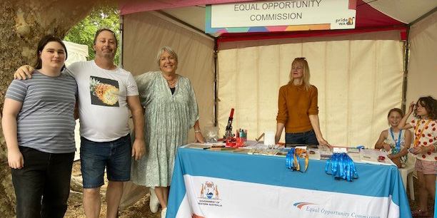 Staff and friends at the EOC Pride Stall