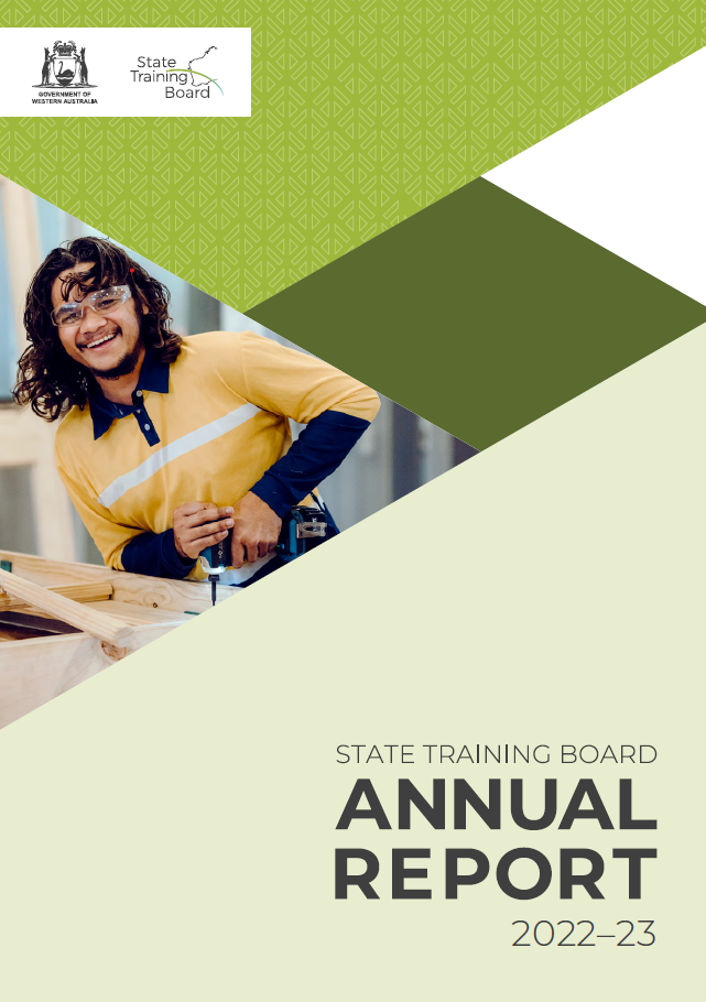 state-training-board-annual-report-2022-23-cover-with-male-carpenter