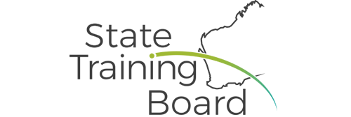 State Training Board logo with map of Western Australia