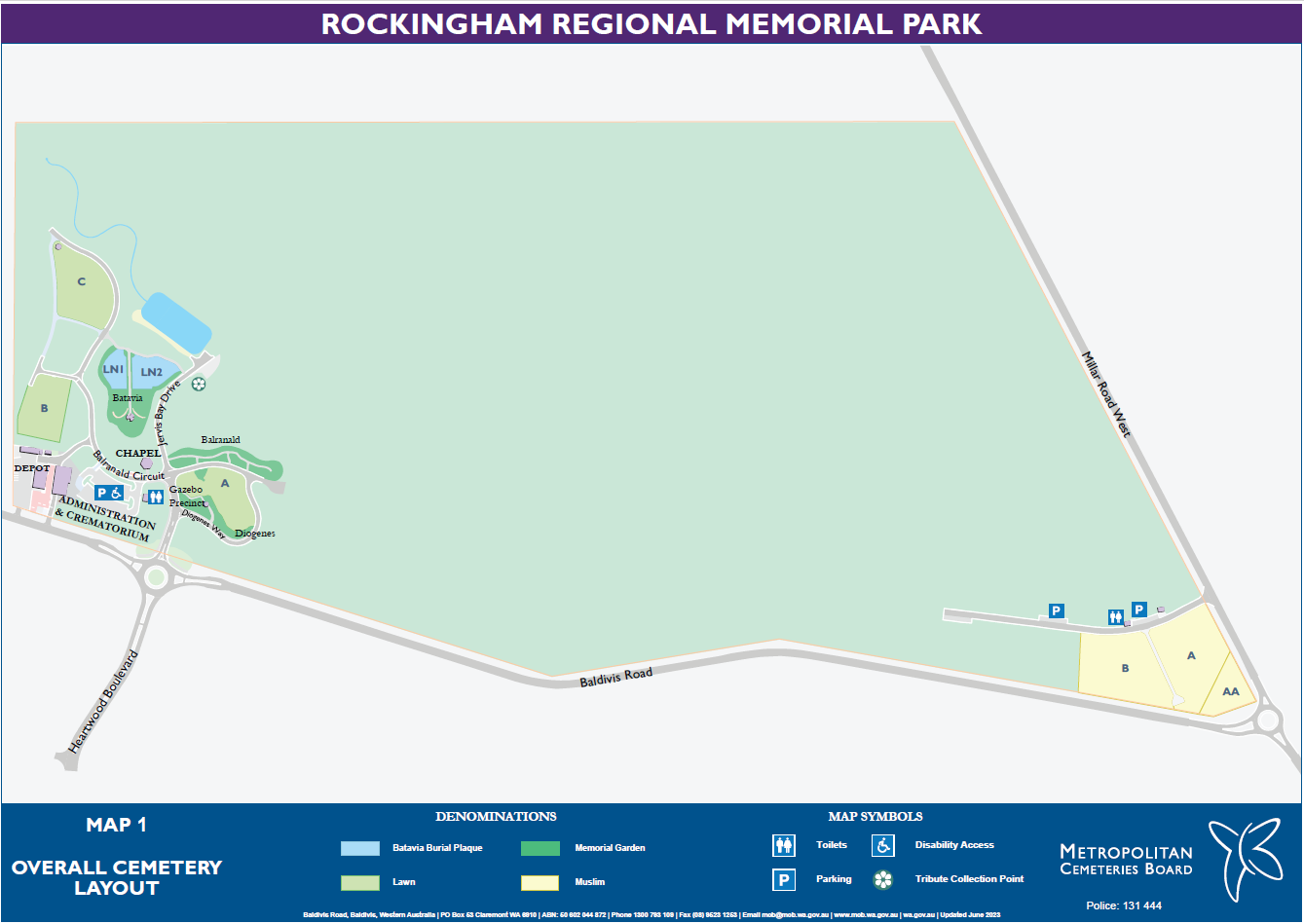 Rockingham Regional Memorial Park overall layout map