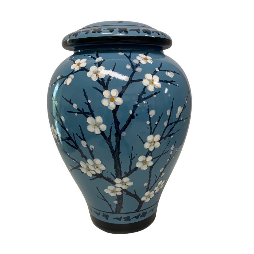 Plum Blossom ceramic urn