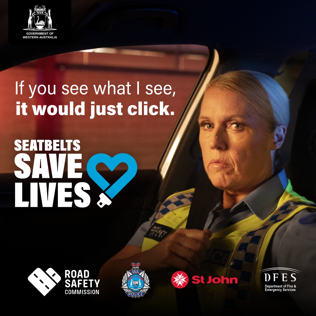 Seatbelts save lives with police officer