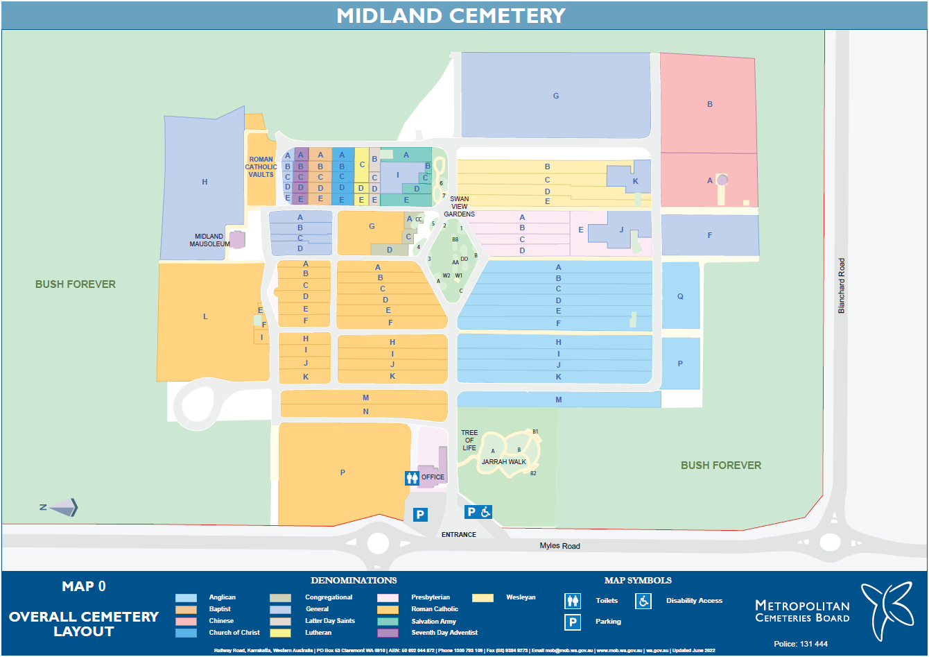 Midland Cemetery overall map