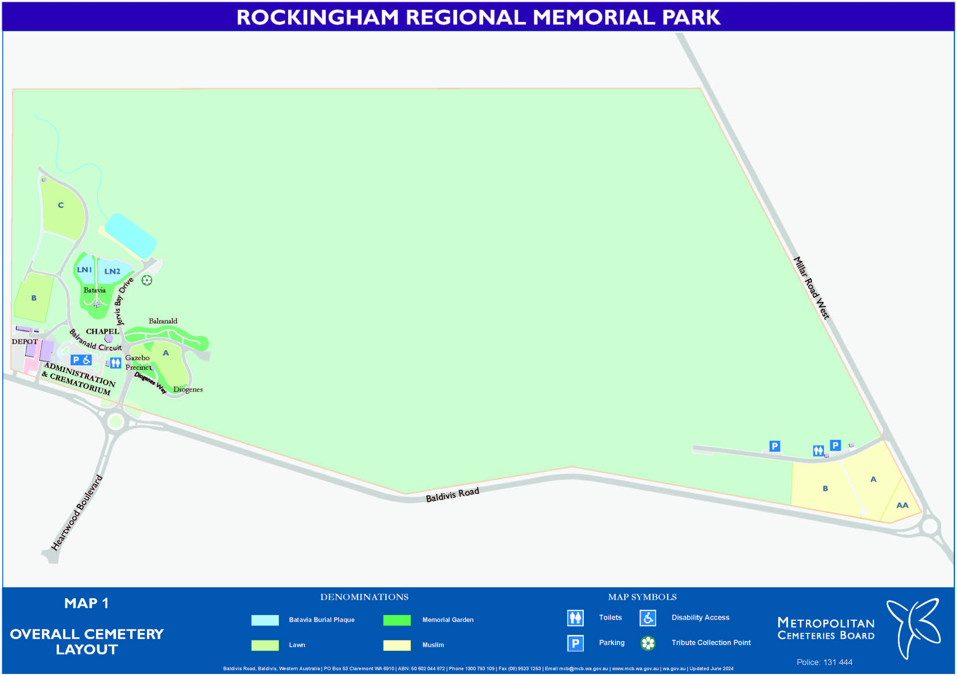 Rockingham Regional Memorial Park overall site map