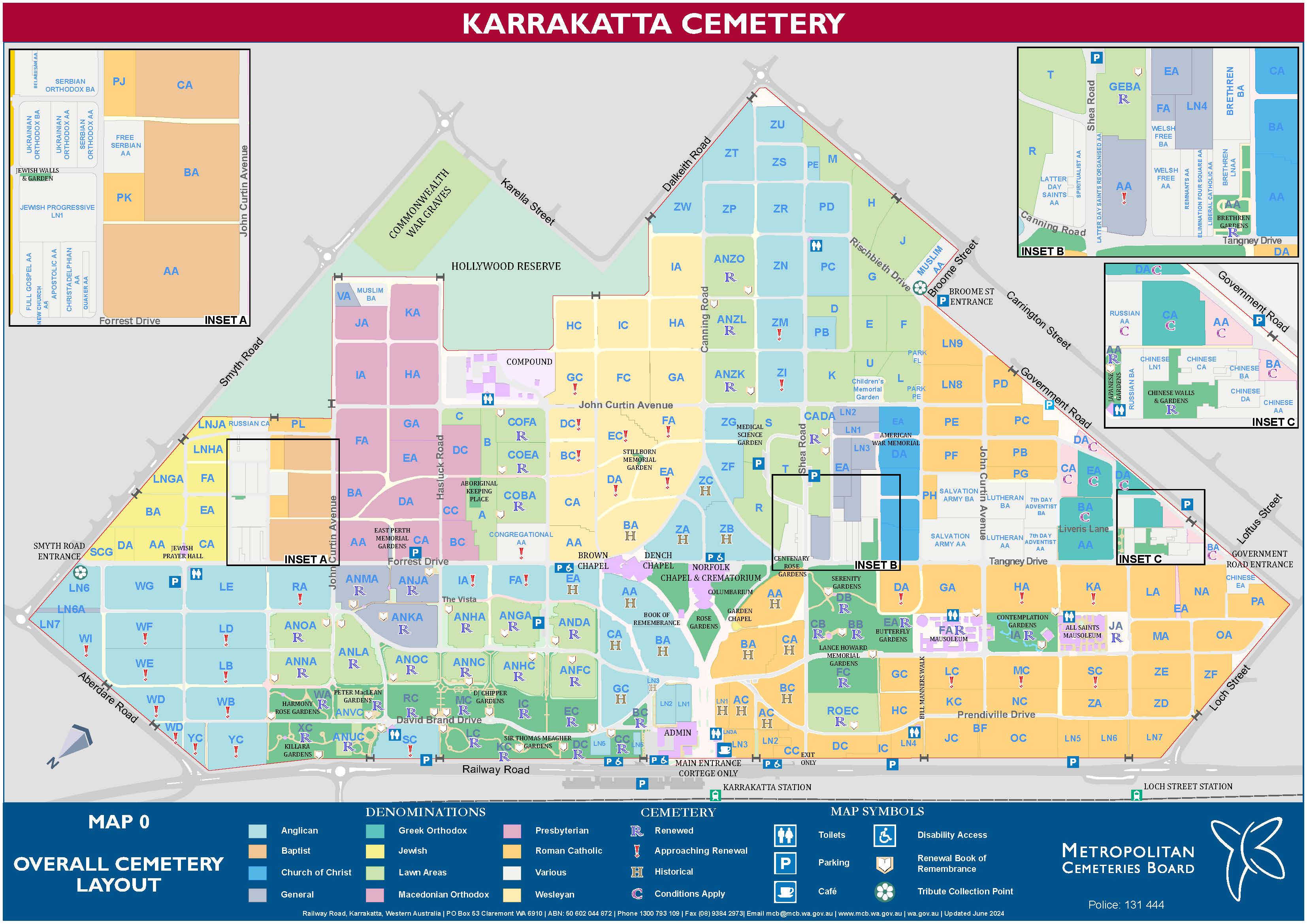 Karrakatta Cemetery Overall Map