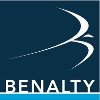 green blue background with white lines that look like an abstract bird and the word BENALTY across the bottom