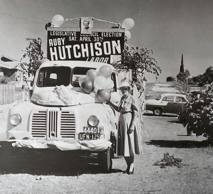 Ruby Hutchison on the campaign trail