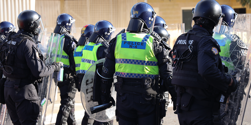 Special Operations Group (SOG) and WA Police’s Regional Operations Group (ROG) joined forces in the operation at Casuarina Prison