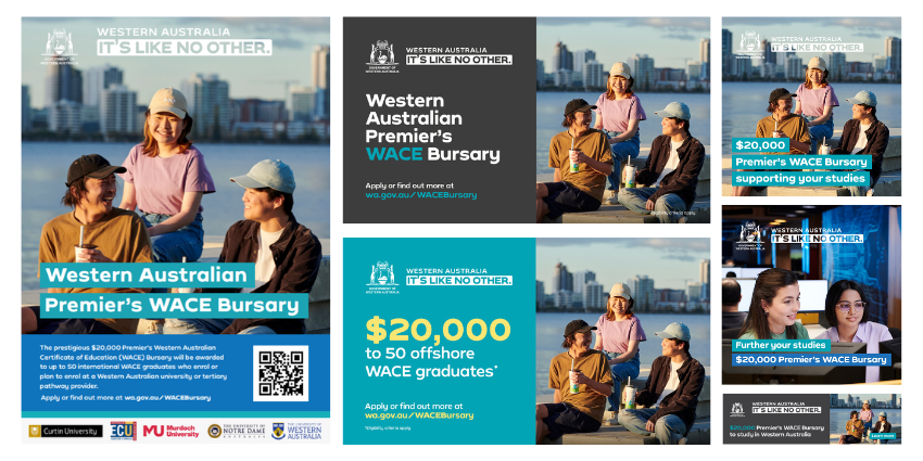 collage of different images to promote the WA Premier's WACE Bursary