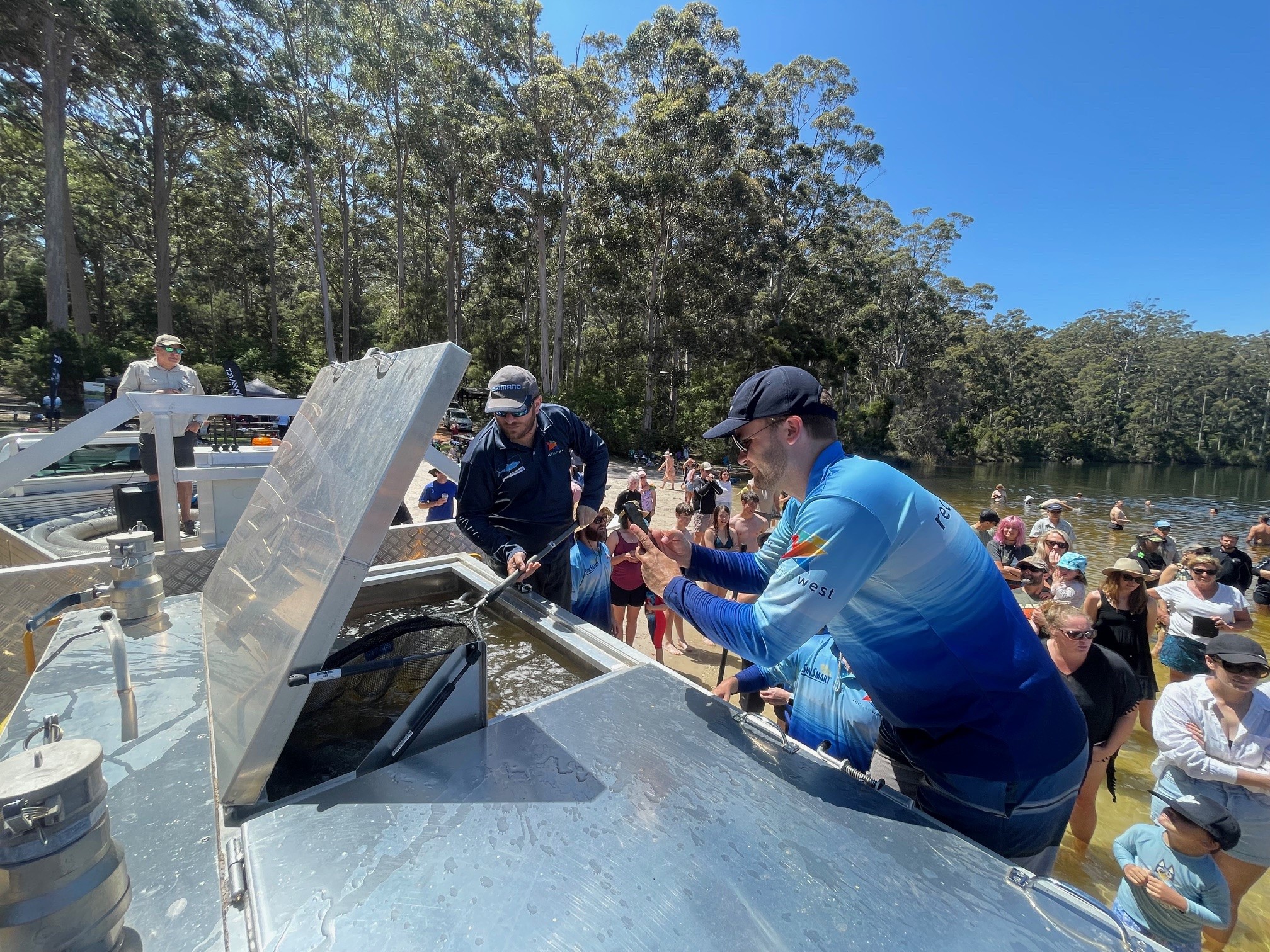 DPIRD's trout stocking trailer plays a central role at Big Brook Dam