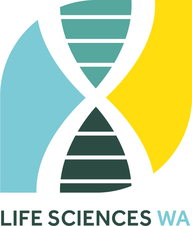 life sciences logo teal and yellow