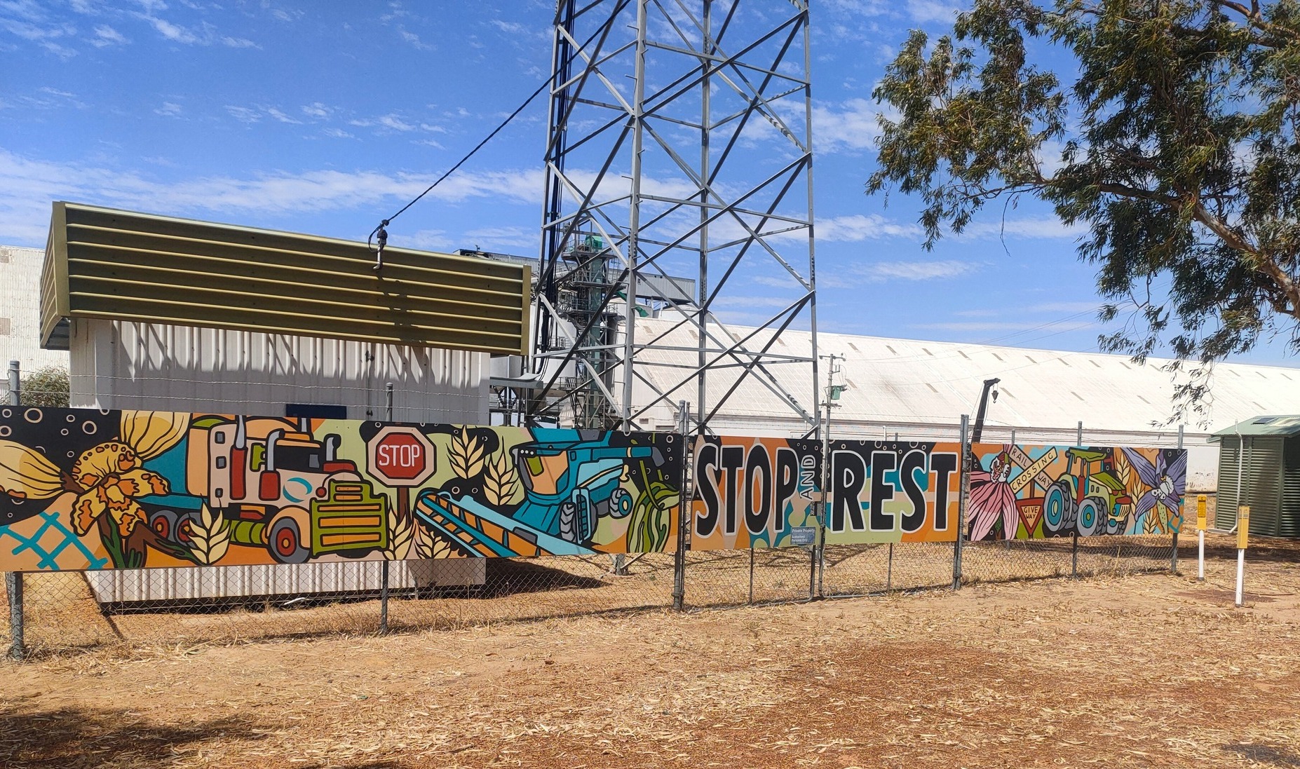 The completed community mural at Kalannie funded by the RSC.