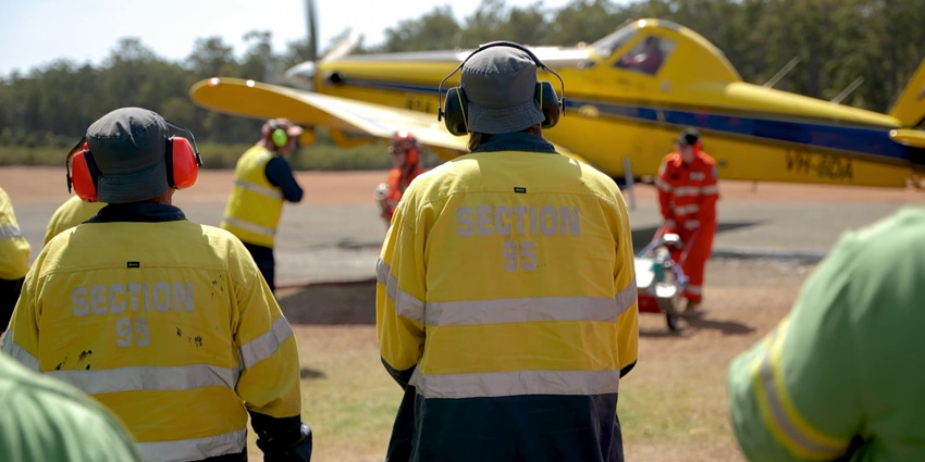 Water bomber training on the ground at Karnet Prison Farm