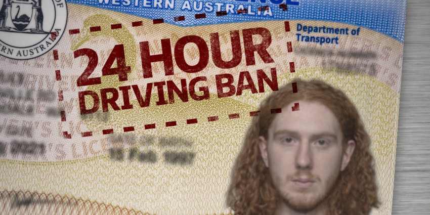 Man's driver's licence stamped with 24 hour driving ban