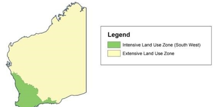 Map 1 – Extensive and intensive land use zones