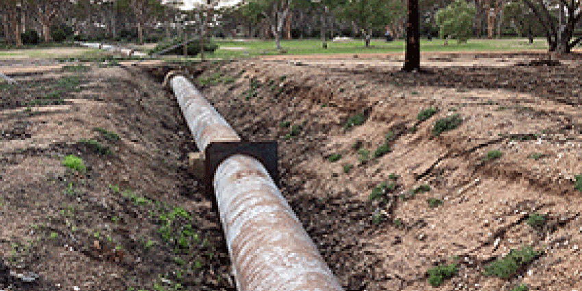 Photograph of Cunderdin Reservoir conduit across Cunderdin Golf Course.