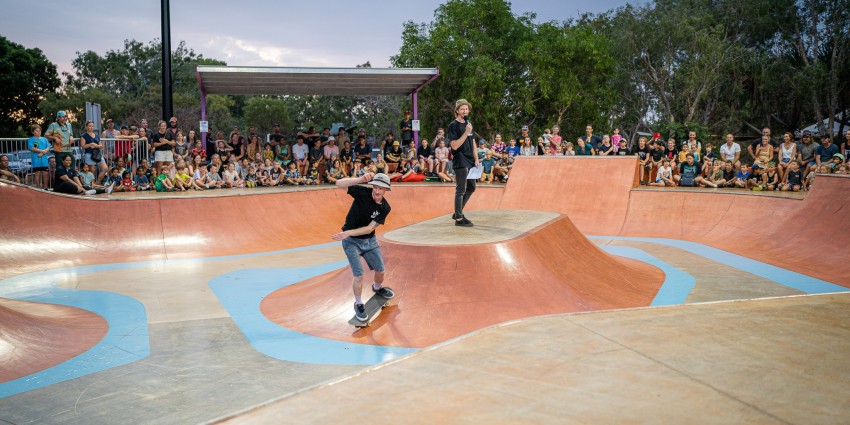 Image of a skateboarding competition