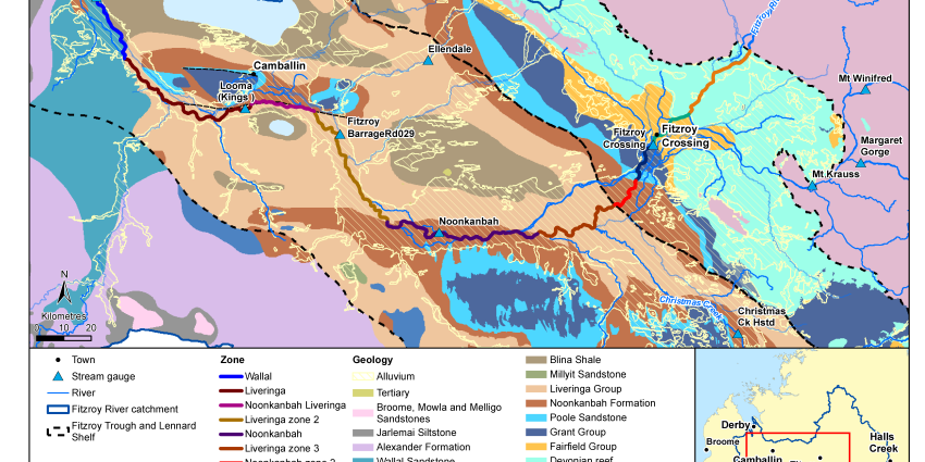 Map of groundwater connectivity in Fitzroy water allocation plan area