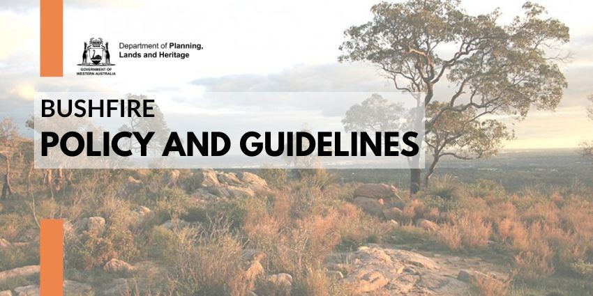 Cover page: bushfire background with the title Bushfire Policy and Guidelines.