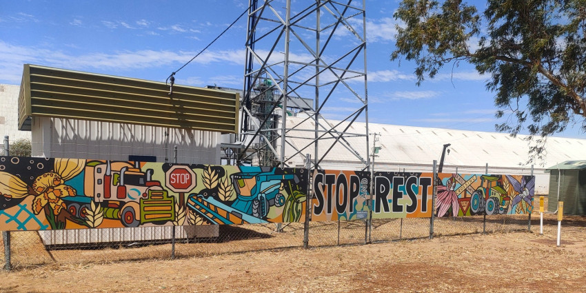 The completed community mural at Kalannie funded by the RSC.