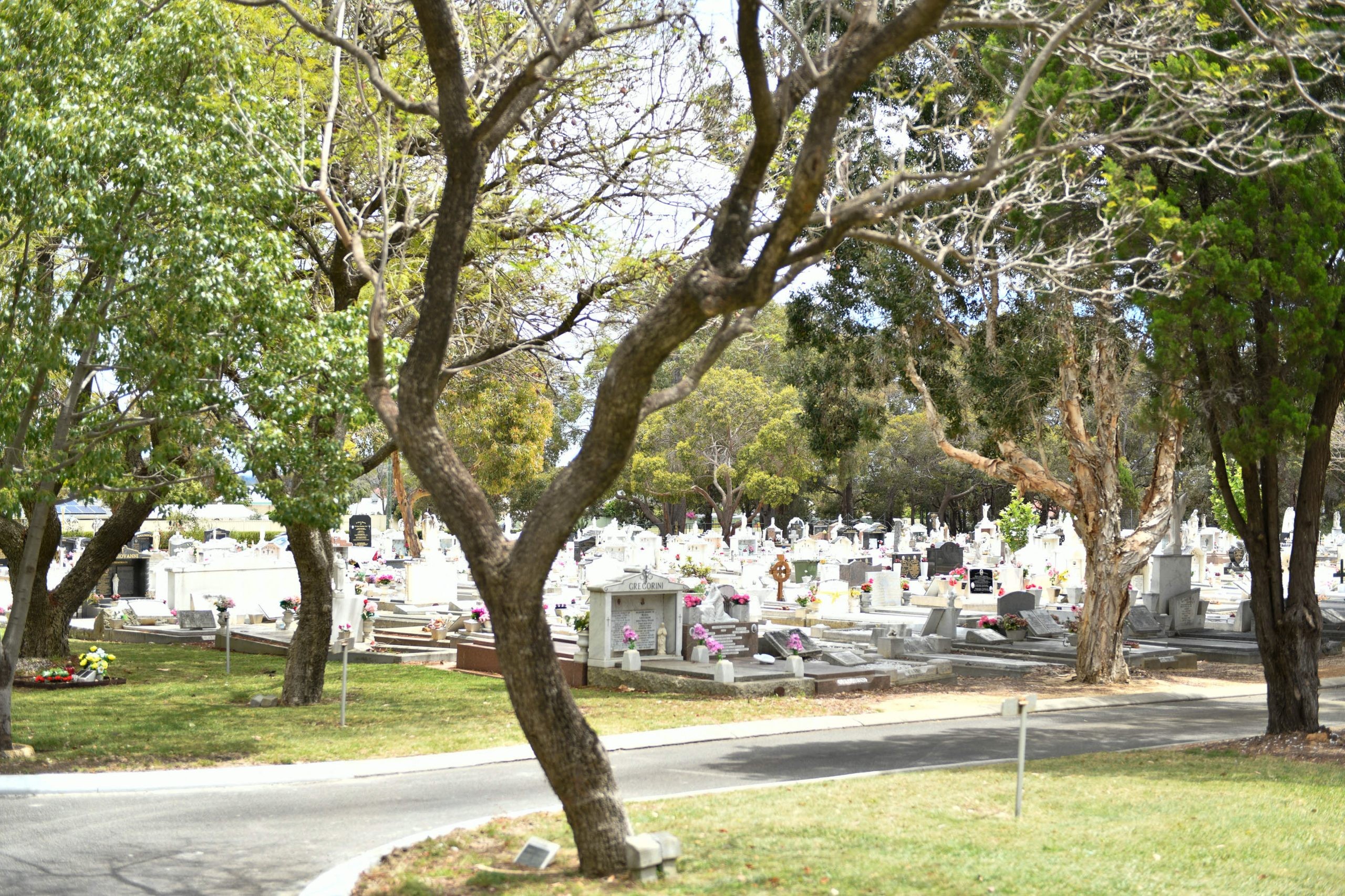 denominational burial areas at Midland Cemetery