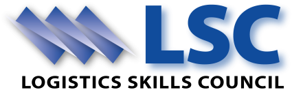 Logistics Skills Council logo with three blue rectangles leaning to the left